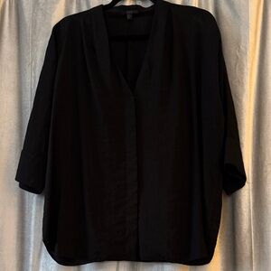 COS Vintage Black V-Neck Blouse